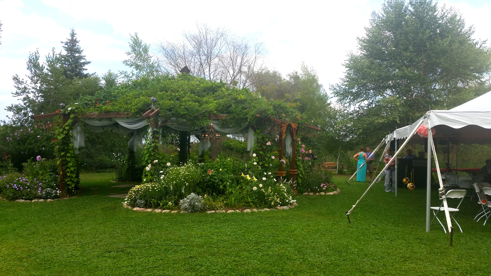 Flowering Gazebo next to tent